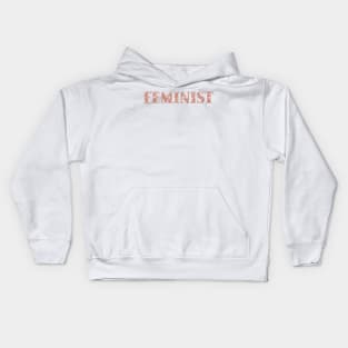 Feminist - sparkling rose gold glitter Kids Hoodie